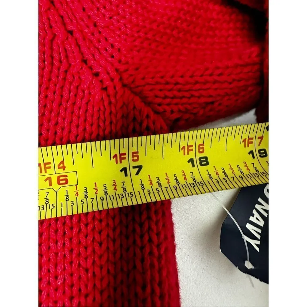 NWT Old Navy Kids Cotton Cable Knit 1/4 Zip Red Sweater Size XL (14-16)